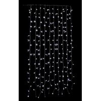Pre Qu' Italia LED-Lichtervorhang Wasserfall, 200 Lichter, Kaltweiß, 1 x 2 m, Innen/Außen, IP44, erweiterbar