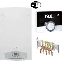 Chappee – Chaudière gaz à basse température 24 kW – Classe énergétique C – VMC complète avec thermostat connecté – Corps en laiton et acier inoxydable