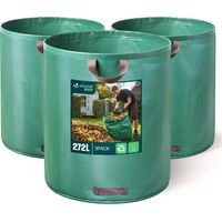 Vounot – Lot de 3 sacs à déchets 272L – 50kg max – 3 poignées renforcées – Polypropylène 150g/m² – Réutilisables et résistants