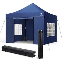 Vounot – Tonnelle de jardin renforcée 3x3m pliable avec 4 parois amovibles – Acier inoxydable – Imperméable et anti-UV – Sac de transport à roulettes