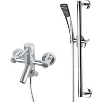 Ensemble de baignoire PaulGurkes avec robinetterie murale et inverseur 2 voies, barre de douche inclinable