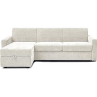 Ecksofa mit Expressumwandlung, Stoff "Celia" - 3 Sitzplätze - Beige
