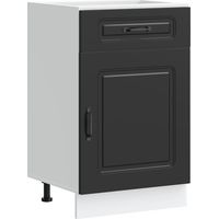 Armoire de cuisine Meuble de cuisine Kalmar noir bois d'ingénierie