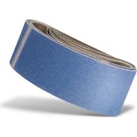 Menzer – Lot de 10 bandes abrasives 457 x 75 mm – Grain G40 en corindon de zirconium – Pour ponçage métal et bois dur – Toile hybride