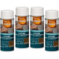 Lasure aérosol Multi-supports - Lot de 4 - Tous types de bois extérieur - Mat Chêne foncé 400 mL - Xyladecor