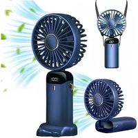 1 Ventilateur Portable, Écran LED, 5 Vitesses, Batterie 4000mAh, Rechargeable USB, Usage Domestique et Extérieur