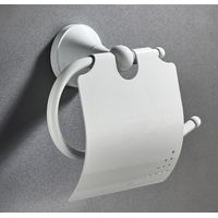 Rétro Porte-Papier Hygiénique Toilette Mural en Laiton Antique Support Porte Rouleau de Papier WC avec Couvercle Blanc