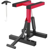 Cavalletto Alzamoto 150kg Acciaio Altezza Regolabile Piano Antiscivolo Rosso