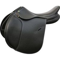 16,5 = 42 cm, nero: Henri De Rivel Selle d'obstacle classique en cuir avec siège profond
