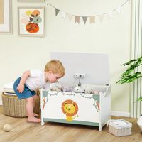 Coffre de rangement pour jouets et vêtements d'enfants avec couvercle, 60 x 37 x 39 cm, vert