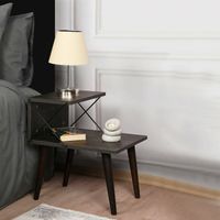 Dmora - Nachttisch Astraea, Niedrige Kommode, Tisch, Multifunktionaler Nachttisch, 50x40h55 cm, Aschgrau, mit verstärkter Verpackung