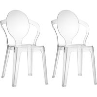 Lot de 2 chaises transparentes empilables – Cadre en polycarbonate – Hauteur d'assise 46 cm – Pour intérieur et extérieur – Scab Design
