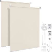 SWANEW 2X Tenda verticale Tenda da esterno per balcone Tenda a rullo Schermo retrattile da esterno Protezione solare 180x240CM Beige