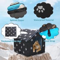 Niche D'extérieur pour Chat Facile à Laver Pliable avec Coussin Amovible Résistant Aux Intempéries Abri Maison pour Chats Imperméable