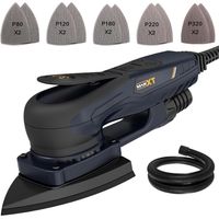 Maxxt – Ponceuse triangulaire 350W sans balais – Moteur EC puissant – Régulation de vitesse 6 niveaux – Ponçage précis pour bois dur