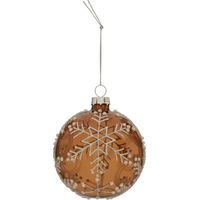 BDN GLAS 80MM FLOCKE BRAUN - Feeric lights & christmas