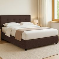 Cama Plaza y Media Bolton, Desenfundable, Hecho en Italia, Marrón