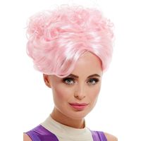Trapeze Artist Wig - Pink - with Curls - 52067