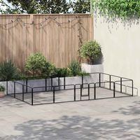 Parc enclos pour animaux 16 panneaux - Chenil pour chiens Acier 60 x 80 cm Noir BV325342 - BonneVie