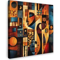 CUADRO EN LIENZO Figuras - Abstracto - Símbolos Decorativos de Salon 50x50 cm