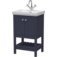 500mm Bathroom Vanity Unit Wash Basin Sink Cabinet Furniture Blue Traditional