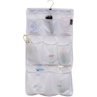Rangement de douche à 8 poches en maille à séchage rapide avec suspension rotative pour salle de bain Blanc