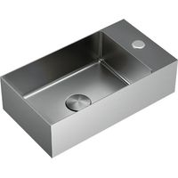Swiss Aqua Technologies Aurum Handwaschbecken aus Edelstahl 304, 40 x 22 x 11 cm, gebürstetes Chrom (SATAUR4022BS)