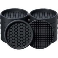 Confezione da 12 sottobicchieri rotondi da 5 cm per mobili in legno duro, protezioni antiscivolo per tazze, letti, divani, fermamobili per evitare scivolamenti (nero)