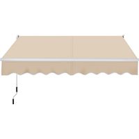 Homevive Toldo Articulado Retractil con Brazo de Aluminio Parasol Toldo para Balcón Ventana Puerta de Techo Plegable Resistente a los rayos UV 250 x 200 cm/Beige