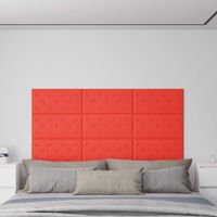 Tête de lit murale 12 pcs Rouge 60 x 30 cm Simili cuir vidaXL