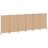 vidaXL Paravent à 6 panneaux Beige 520 x 180 cm Tissu