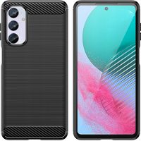 Custodia flessibile con motivo in fibra di carbonio per Samsung Galaxy M54 - nera