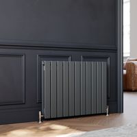 ELEGANT Anthracite Horizontal Column Designer Radiator Double Flat Panel Radiator Heater 600 x 836 mm