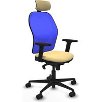 Jorquera sincro malla azul similpiel crema brazos 2D base nailon cabecero 2D ruedas 65mm nailon
