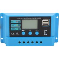 Contrôleur de charge photovoltaïque 12 V/24 V avec écran LCD et connecteurs, bleu, 30 A