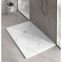 Premier Calcatta White Marble Stone Resin Ultra-Slim 25mm Rectangular Shower Tray - 1200 x 700