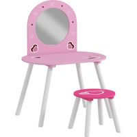 Tocador Infantil avec Taburete y Espejo Coeurs Enfants 3-6 Ans Rose