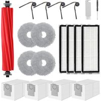 35A Zubehör für Roborock QV 35A/QV 35S/QR 598/QR 798 Staubsauger 1 Hauptbürsten,4 HEPA-Filter,4 Staubbeutel,4 Wischtücher,4 Seitenbürsten,1 Bürste,1 Schraubendreher,19 pcs Ersatzteilset