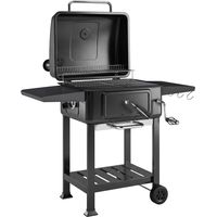 Barbecue charbon et fumoir – Bac charbon hauteur réglable, grille, tablette, cendrier – Idéal pour barbecue lent
