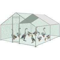 SWANEW Poulailler poulailler galvanisé lapin cage 3x4x2m poulailler cage PE toit