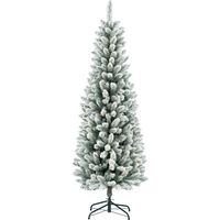 Árbol de Navidad Artificial Nevado 183 cm con 479 Ramas y Soporte de Metal Árbol de Navideño para Salón Interior Verde