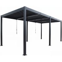 Pergola bioclimatique double 3x6 m noire PAROS
