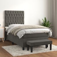 Boxspringbett mit Matratze Dunkelgrau 100x200 cm Samt vidaXL
