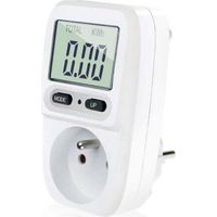 Wattmètre - Contrôle Coût Consommation Electrique, Prise Compt d'Energie, Protection Surcharge,Max 3680W -Blanc