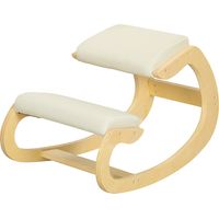 Chaise ergonomique de genoux en bois avec coussin rembourré 55x85x55 cm Crème