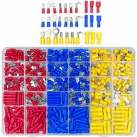 480 pièces 30 types cosses electriques a sertir, connecteurs à sertir avec douilles isolantes, anneau plates fourches cosses et kits avec coffret d'assortiment