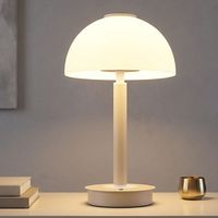 Lampe de table LED « Pilzlampe », lampe de salon, variateur tactile, couleur sable, métal, H 31,5 cm