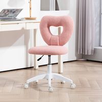 Silla giratoria corazón ajustable para tocador rosa OKMYHOME