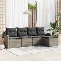Ensemble de canapé de jardin,Salon de jardin,Sofa Gris polyrotin 457049
