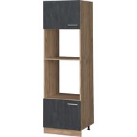 Armoire micro-ondes R-Line, Béton noir, 60cm, Vicco